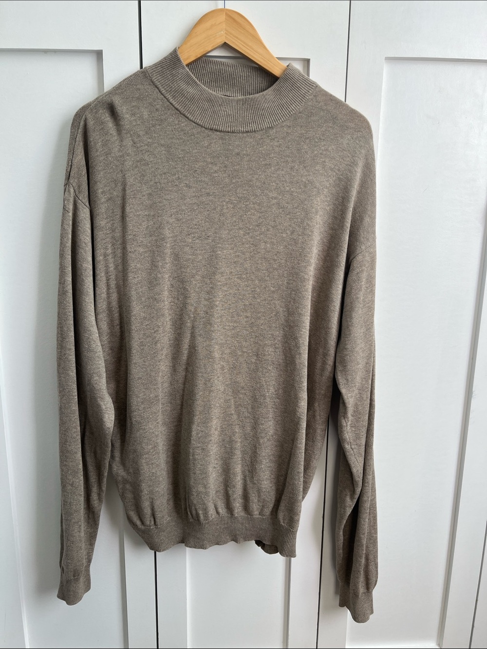 Croft & Borrow Neutral Taupe Mock Neck Sweater